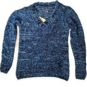 By Design Womens Blue Knit V-Neck Sweater Size Medium NWT